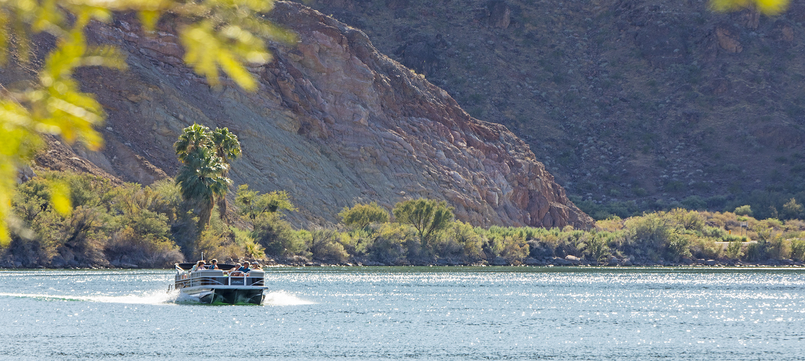 A boat on the water at Buckskin Mountain State Park