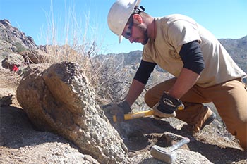 The AmeriCorps team building the trail
