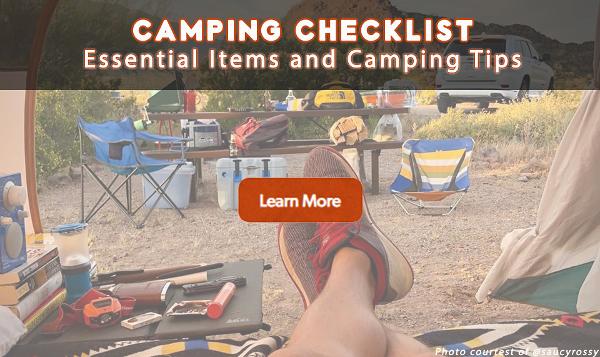 Camping at Dead Horse Ranch. Camping checklist with essential items and camping tips.