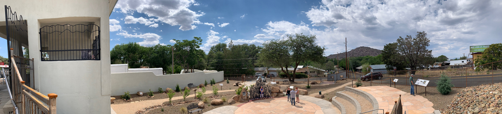 Wide angle shot of the newly completed Yarnell Hill Fire Memorial.